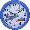 Часы настенные, D30.4 см, пластик., цвет синий, плавный ход WallC-R20P/blue