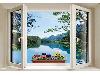 Наклейка Окно, 70*100 см, дизайн "озеро в горах" Win-892