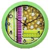 Часы настенные, круглые d 30.4 см, пластик., цвет зеленый, плавный ход, батарейка 1хАА не включена