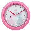 Часы настенные, круглые d 30.4 см, пластик., цвет розовый, плавный ход, батарейка 1хАА не включена