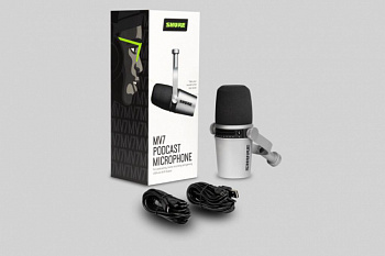 Shure MV7-S микрофон для подкастов серебристый