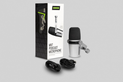 Shure MV7-S микрофон для подкастов серебристый