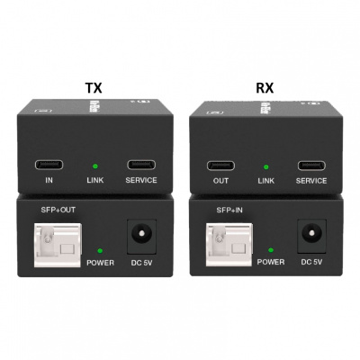 Компактный удлинитель USB-C по оптоволоконному кабелю (комплект из приемника и передатчика) Prestel EFC-4K1000UC